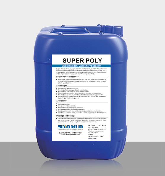 SINO MUD Drilling polymers SUPER POLY equal to AMC LIQUID POL EZEE MIX SDFC,MUD LOGIC LIQUI MUD,